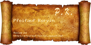 Pfeifauf Korvin névjegykártya